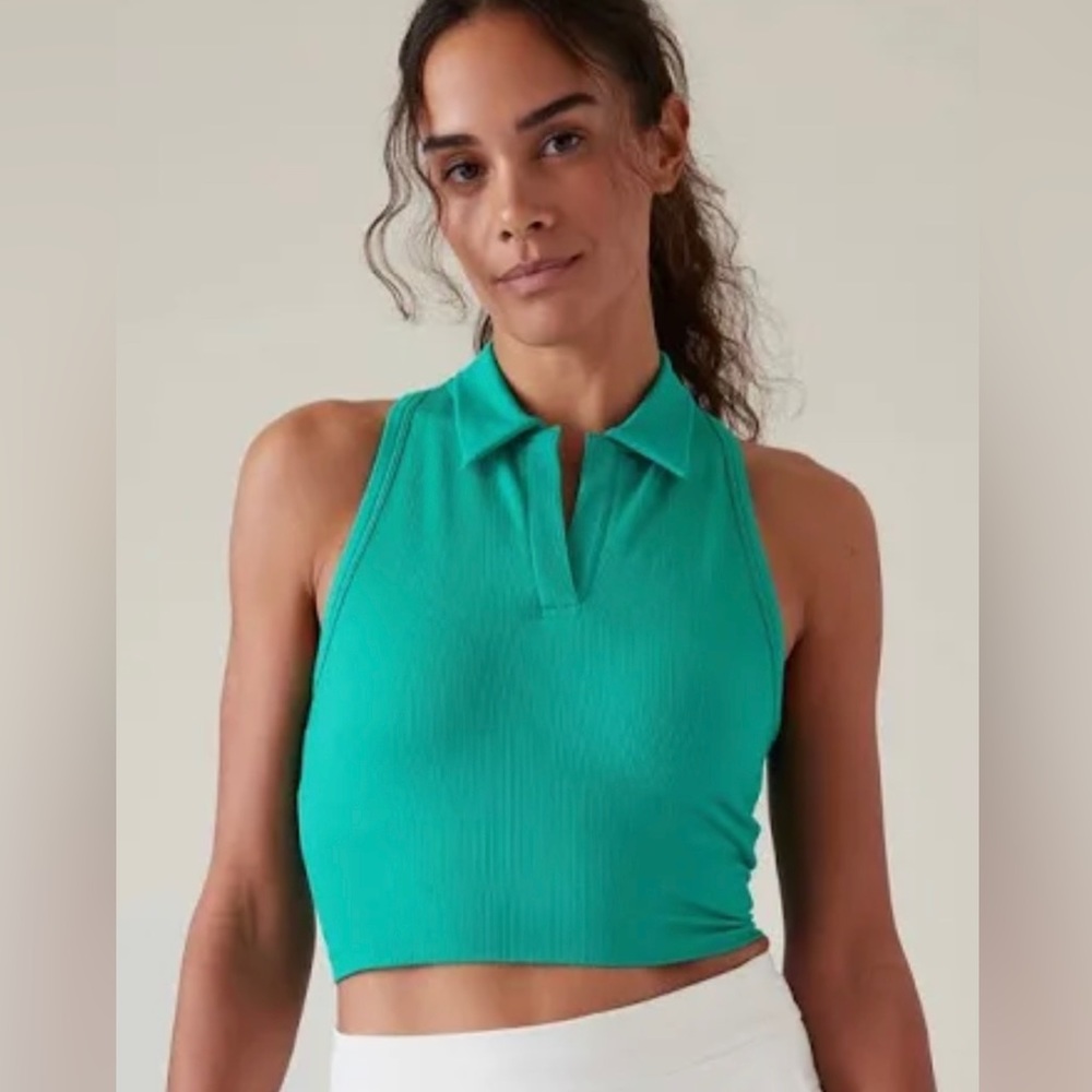 New Aurora athleta crop top teal blue xs
